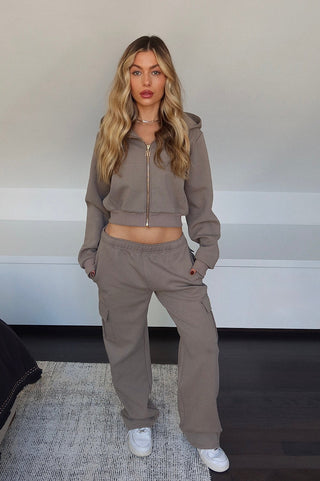 INTIMISSY Studio Plush Crop Jacket in Pistachio – women’s green plush cropped zip jacket with gold hardware, premium streetwear set
