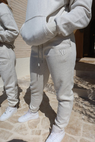 Ash grey Empire Plush Sweatpants made from 100% cotton with 3D tonal INTIMISSY branding