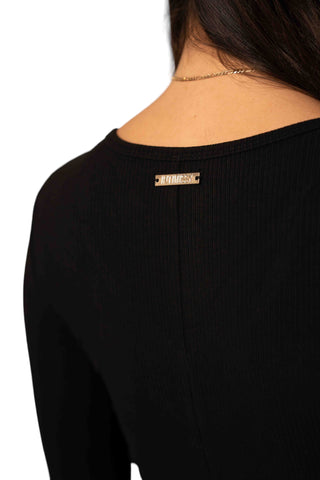 AZURA twist long sleeve lounge top with front twist detail soft stretch fabric INTIMISSY matching set Australia Gold embroidery detail