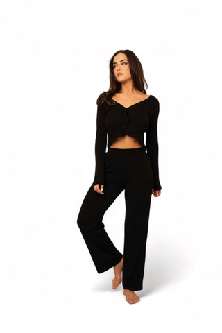 AZURA straight leg lounge pants with tapered waistband full length stretch lounge pants. Soft stretchy fabric composition